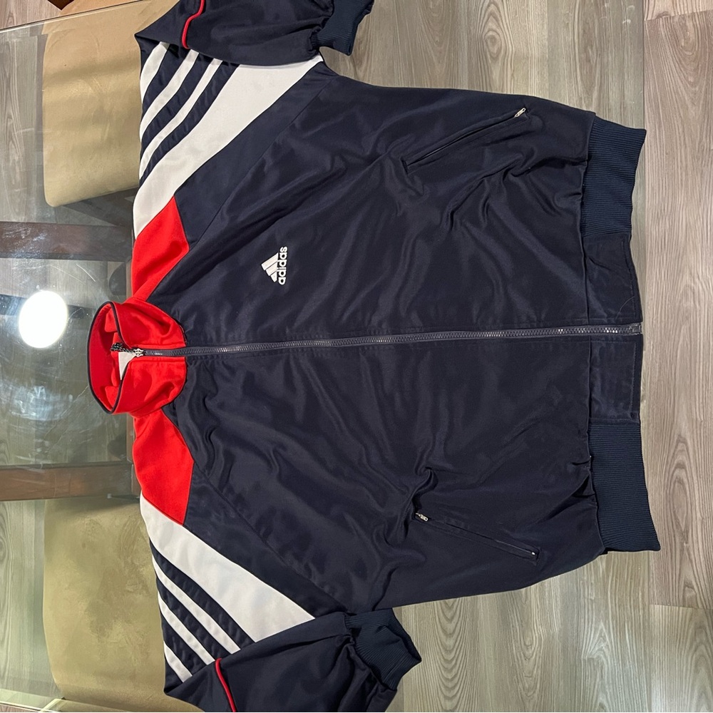 Adidas Men's Navy and Red Windbreaker